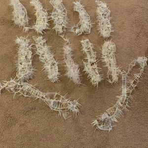 Iridescent icicle tree tinsel and beaded garland